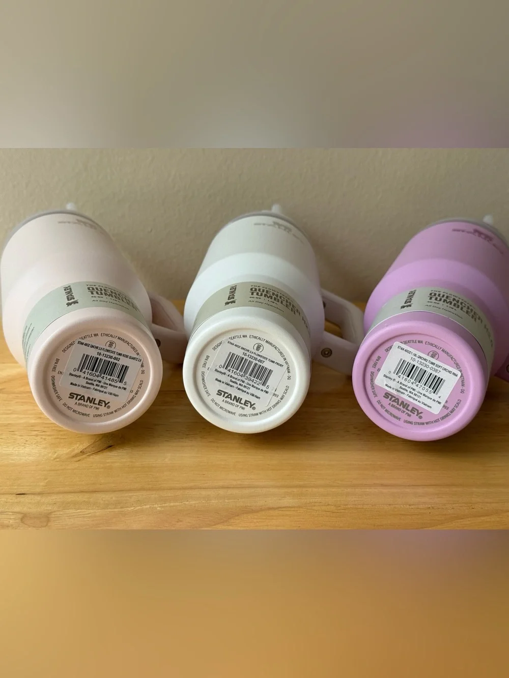 Stanley Quencher H2.0 40oz Tumbler Lot of 3 Rose Quartz Frost Soft Orchid